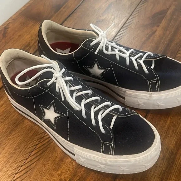 RARE Converse One Star Platform Ox sneakers 564031C black red bottom soles 5.5 - Picture 14 of 17
